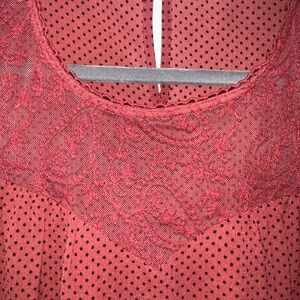 Sweet Wanderer Burgundy Polka Dot Top